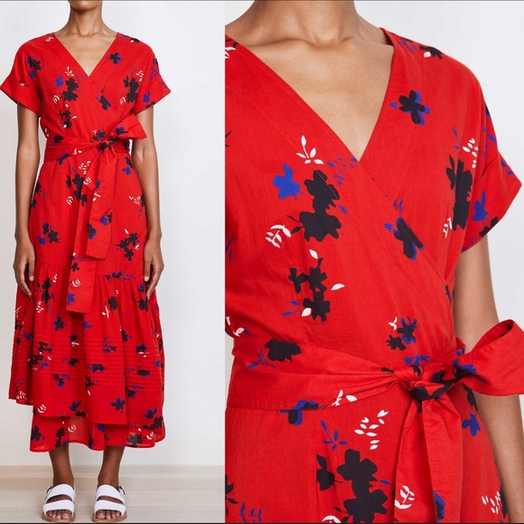 Apiece Apart Red Asymmetrical Dress - Picture 1 of 3